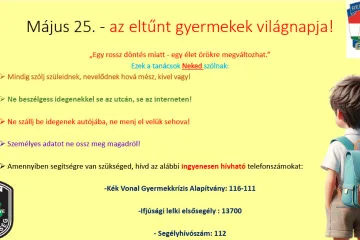 Május 25. az eltűnt gyermekek világnapja