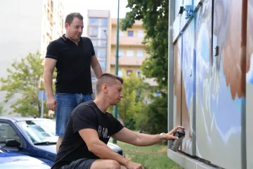 Munka közben.