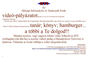 Hírkép: Az IITI videópályázatot hirdet 10 és 30 év közötti korosztálynak