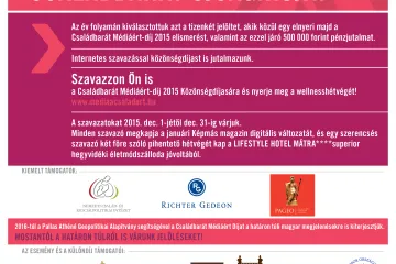 Hírkép: Elindult a Családbarát Médiáért díj-2015 közönségszavazása!