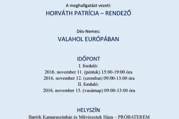 Hírkép: Meghallgatás a Bartókban!