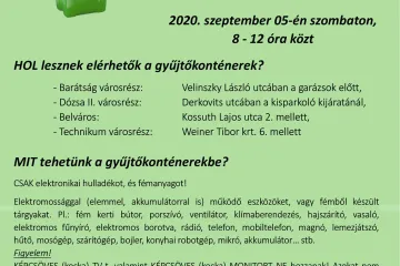 Hírkép: Szombaton ismét elektronikai hulladékgyűjtés lesz városunkban