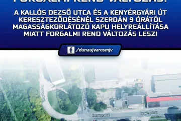 Hírkép: Forgalmi rend változás lesz a Kallósban