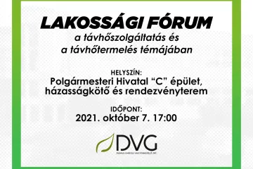 Hírkép: Lakossági fórum lesz a távhőszolgáltatás és a távhőtermelés témájában 